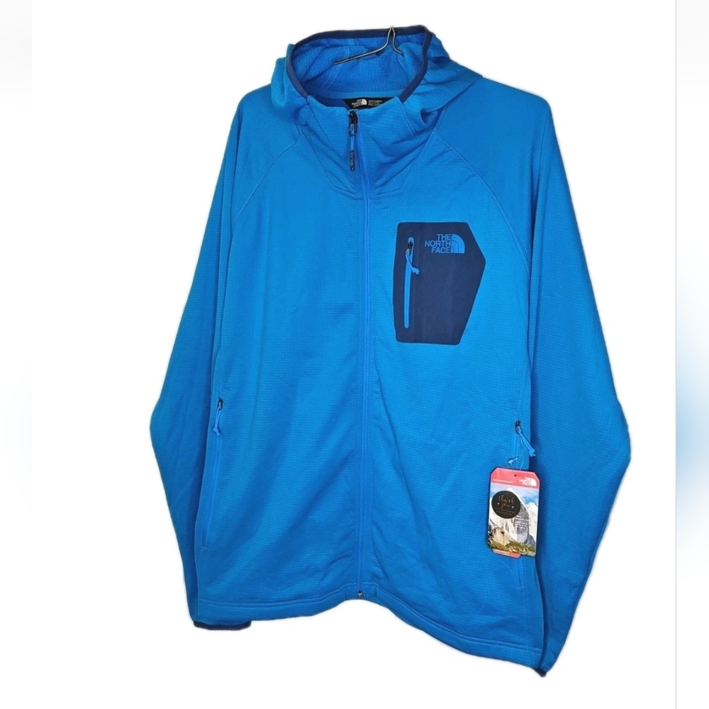 North Face Borod Cooling Hoodie Zip Jacket 2X Blue Thermal Lined Gorp Hiking Nwt